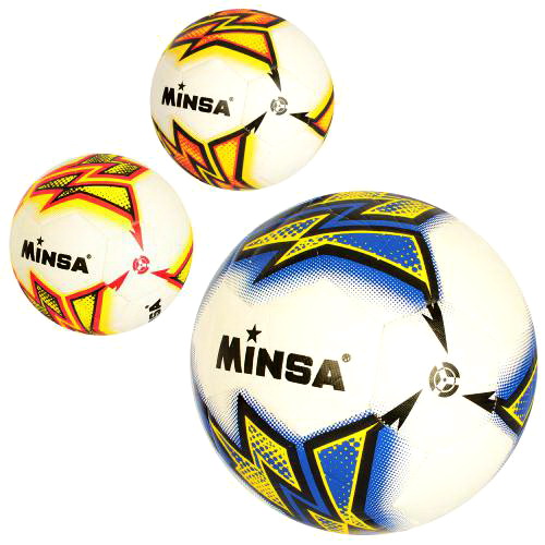 2503  Мяч футбольный MS размер5, PU, 380-400г, 3 цвета, в кульке