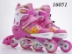 16051  розовые  Ролики RS16051 (6шт) р.L 39-42, металл.рама,колеса PU,1 свет,2 цвета